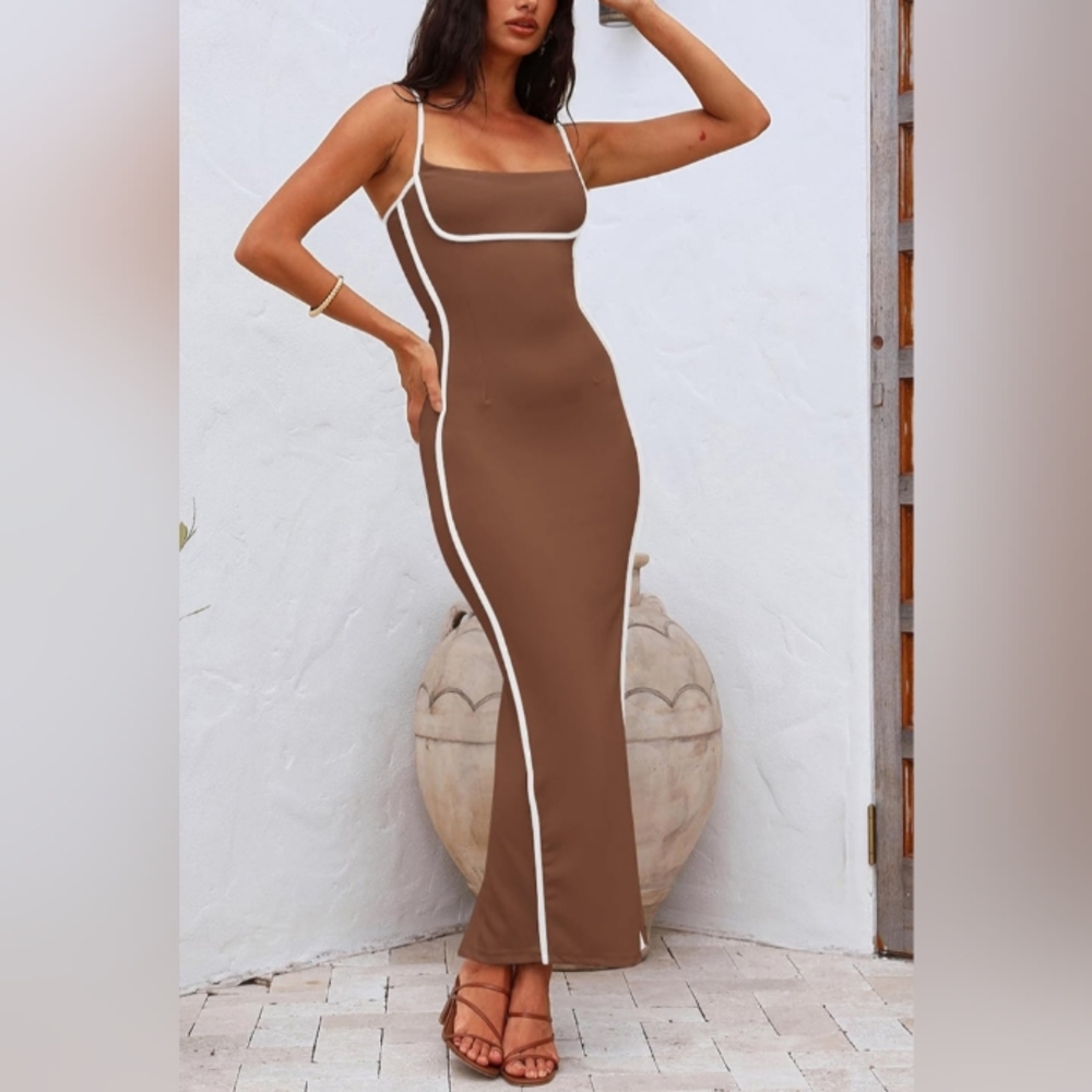 NWT Tan long Maxi dress